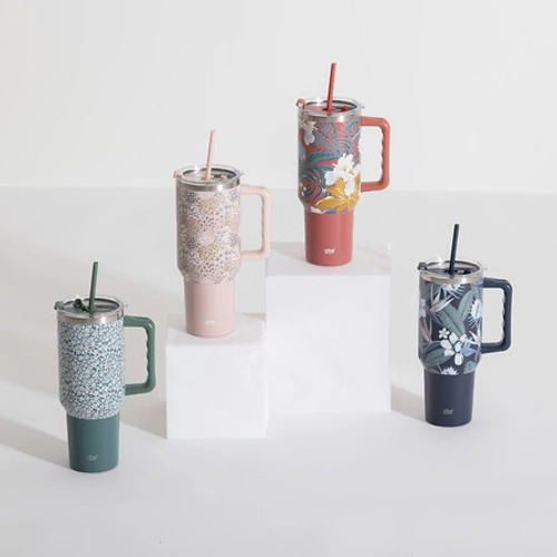 Kubek termiczny ze słomką Iso 1,2L czerwony