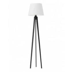 Lampa stojąca do salonu CURACAO nowoczesna biała z abażurem drewniana trójnóg Lysne 158 cm