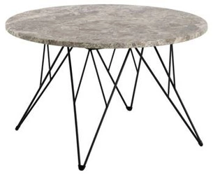 Stolik kawowy Prunus okrągły 80 cm marmurowy szary nowoczesny loft do salonu Actona
