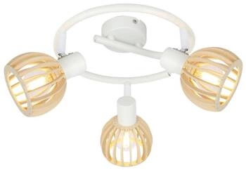 Lampa sufitowa Atarri spirala 3x25W E14 biały+drewno