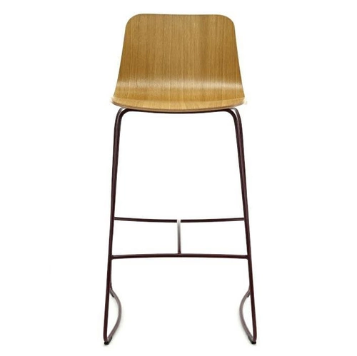 Hoker z oparciem Hips FAMEG drewniany do kuchni i wyspy industrialny personalizowany 74 cm