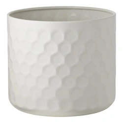 Doniczka stalowa biała House Nordic okrągła 24,5 cm do salonu