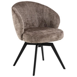 Krzesło tapicerowane Darlene Actona brązowe do jadalni z podłokietnikami na metalowych nogach