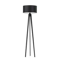 Lampa podłogowa MIAMI abażur czarny stelaż hebanowy