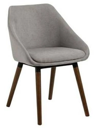 Krzesło tapicerowane Nils Actona szare skandynawskie z podłokietnikami do jadalni i salonu