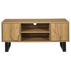 Szafka RTV Calypso 110 cm stojąca boho z półkami i zdobionym frontem do salonu Intesi