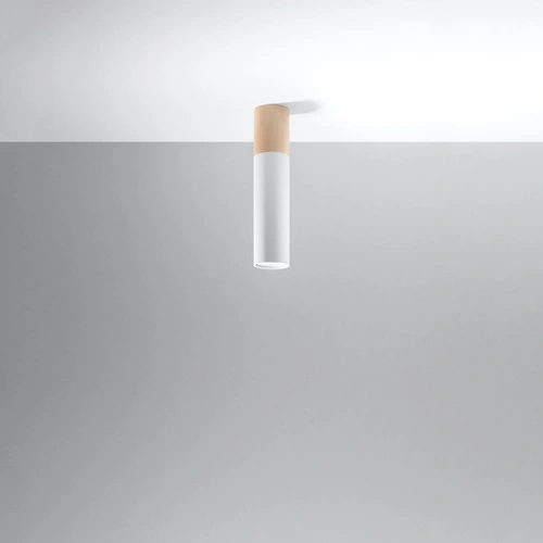 Plafon sufitowy nowoczesny PABLO biały drewniany do salonu i sypialni Sollux