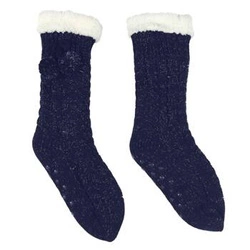 Intesi skarpety granatowe warkoczykowy splot miękki poliester nowoczesne na prezent