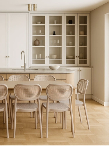 Krzesło ogrodowe Bilto taupe Intesi z polipropylenu, łatwe czyszczenie, sztaplowane boho