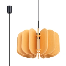 Lampa wisząca MULA 45 żółta nowoczesna do salonu i jadalni z filcowym kloszem