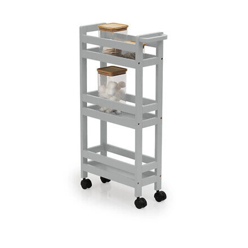 Colors 5five simply smart pojemny wózek na kółkach szary 3-poziomowy do kuchni lub łazienki