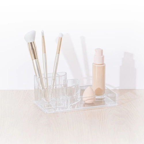 Organizer na kosmetyki do makijażu Selena transparentny z 8 przegródkami na toaletkę 5five