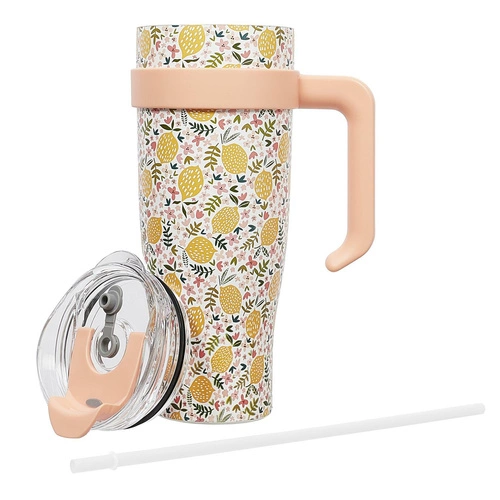 Kubek termiczny Miami Floral żółty