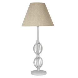 Lampka nocna Rosette 3 nowoczesna beżowa z abażurem do sypialni CANDELLUX LIGHTING