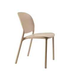 Krzesło do jadalni i ogrodu Hug SCAB Design beżowe z tworzywa sztaplowane łatwe czyszczenie