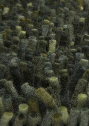 Dywan shaggy do salonu Shaggy Rocks zielony 200x300 nowoczesny wełniany łatwy w czyszczeniu