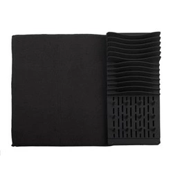 Intesi Airy nowoczesna czarna mata ociekacz do naczyń z tkaniny na blat kuchenny 59,5x45 cm