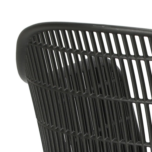 Krzesło do jadalni Becker ażurowe z podłokietnikami czarne łatwe w czyszczeniu boho Simplet