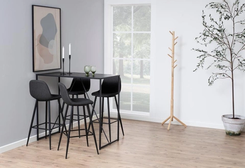 Hoker tapicerowany Wilma z oparciem szary ciemny nowoczesny do kuchni i wyspy Actona