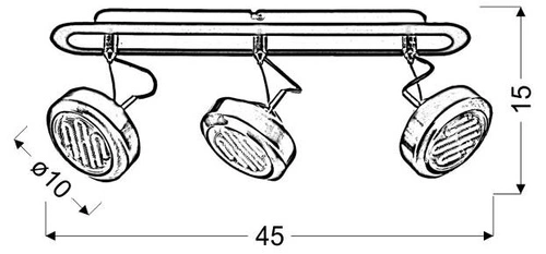 Lampa sufitowa Earth listwa 3x9W GX53 energo satyna/wenge