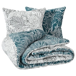 Komplet pościeli z motywem dżungli 260 x 240 cm czarno-biały