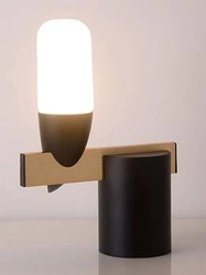 Lampka nocna LED Sakai nowoczesna czarna metalowa do sypialni i salonu Ledea 24 cm