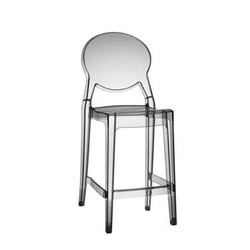 Hoker Igloo 65 cm transparentny dymiony z oparciem nowoczesny do kuchni i jadalni SCAB Design