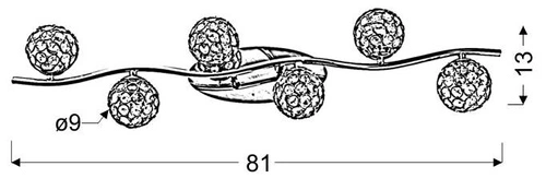 Lampa sufitowa Starlet listwa 6x40W G9 chrom/transparent