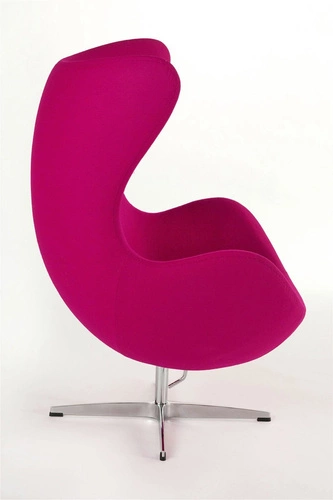 Fotel uszak Jajo z podnóżkiem fioletowy kaszmir nowoczesny obrotowy do salonu D2.DESIGN