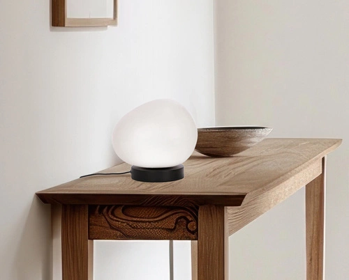 Lampa stołowa STONES czarny 20cm 1x40W E27 klosz biały