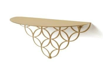 Półka ścienna metalowa Holo Gold POLYHEDRA nowoczesna złota do salonu na książki