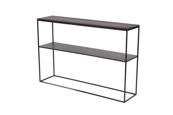 Konsola przyścienna STAM 280 czarny dąb nowoczesna z półką do salonu i przedpokoju NORDIFRA