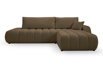 Narożnik Hobro z funkcją spania prawy     brązowy Lambi 4