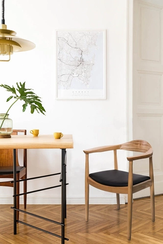 Krzesło drewniane President inspirowane Kennedy do jadalni z podłokietnikami naturalne D2.DESIGN