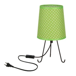 Lampa stołowa Smally czarny 1x40 E14 abażur zielony w kropki
