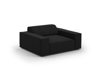 Fotel wypoczynkowy Jodie czarny welur do salonu z podłokietnikami nowoczesny glamour