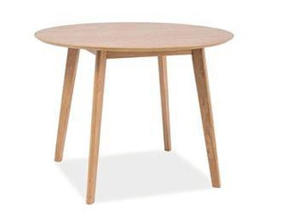 Stół okrągły dębowy Mosos 90 cm do jadalni i kuchni skandynawski naturalny Intesi