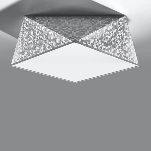 Plafon sufitowy Hexa 35 cekin srebrny nowoczesny do salonu i kuchni Sollux Lighting