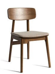 Krzesło drewniane Voli piaskowe do jadalni i kuchni tapicerowane skandynawskie