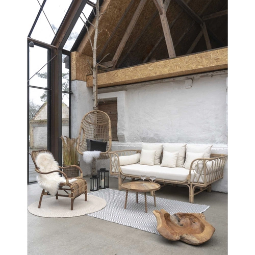 Stolik kawowy Jammu okrągły 60cm drewniany mango naturalny klasyczny do salonu Intesi