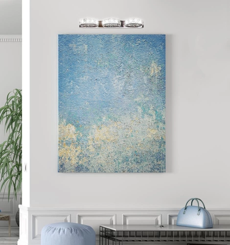 Kinkiet ścienny LED Shipi chromowany z kryształkami nowoczesny do salonu i sypialni 50 cm