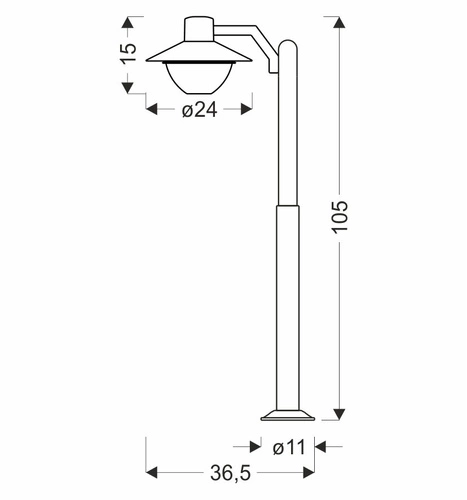 Lampa ogrodowa stojąca Cosmos lampa ogrodowa latarnia mała 36,5x105cm czarny 1x40W E27 IP44