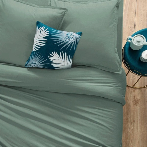 Atmosphera prześcieradło bawełniane z gumką 160x200 zielone do sypialni na materac