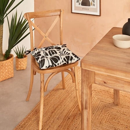 Poduszka na krzesło Twisted Lime biała/czarna