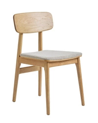 Voli krzesło drewniane tapicerowane do jadalni i kuchni skandynawskie piaskowe