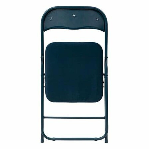 Krzesło składane metalowe VIC 5five simply smart do jadalni nowoczesne welurowe niebieskie