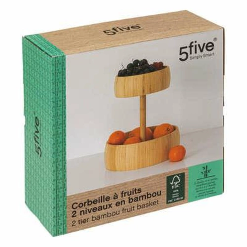 Podwójny kosz na owoce bambusowy