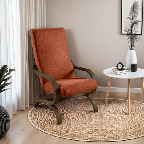 Fotel na płozach Corsica pomarańczowy aksamitny do salonu nowoczesny skandynawski Intesi