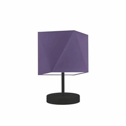 Lampka nocna do sypialni PASADENA nowoczesna fioletowa z abażurem na czarnym stelażu