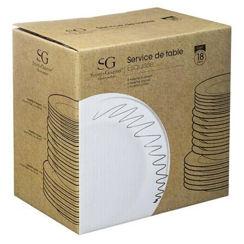 Zastawa stołowa Esquisse 18-częściowa     biała